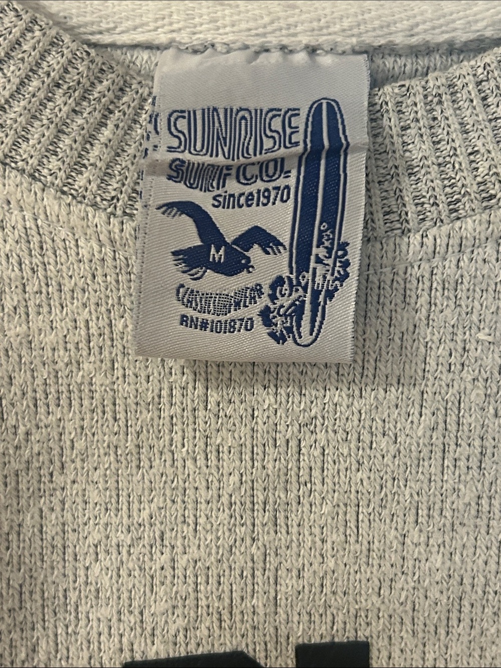 Wildwood Crewneck Sweatshirt in Light Gray with Navy Graphic - Picture 2 of 2